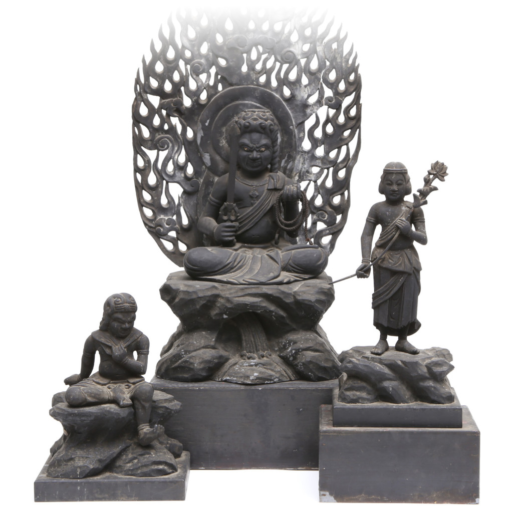 白木/黒塗り 152 仏 仏像 逗子 木彫 仏教美術 古道具 古物 骨董 古美術
