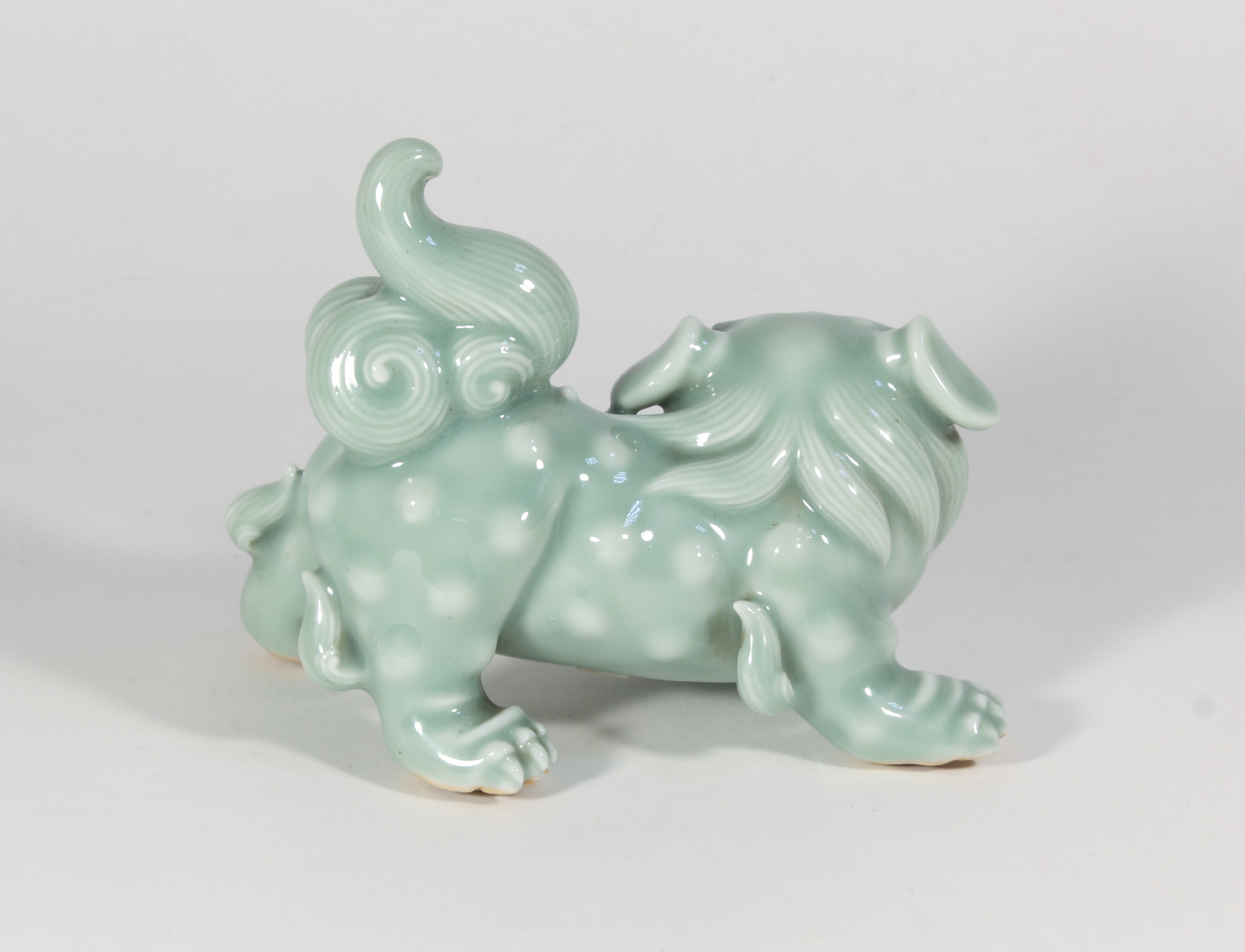 真葛香山作 青磁釉 菊花形供蓋付