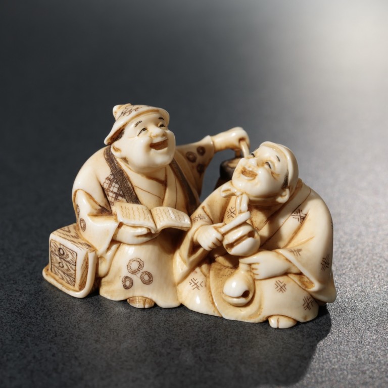 羊の彫刻 小型 極上 根付け